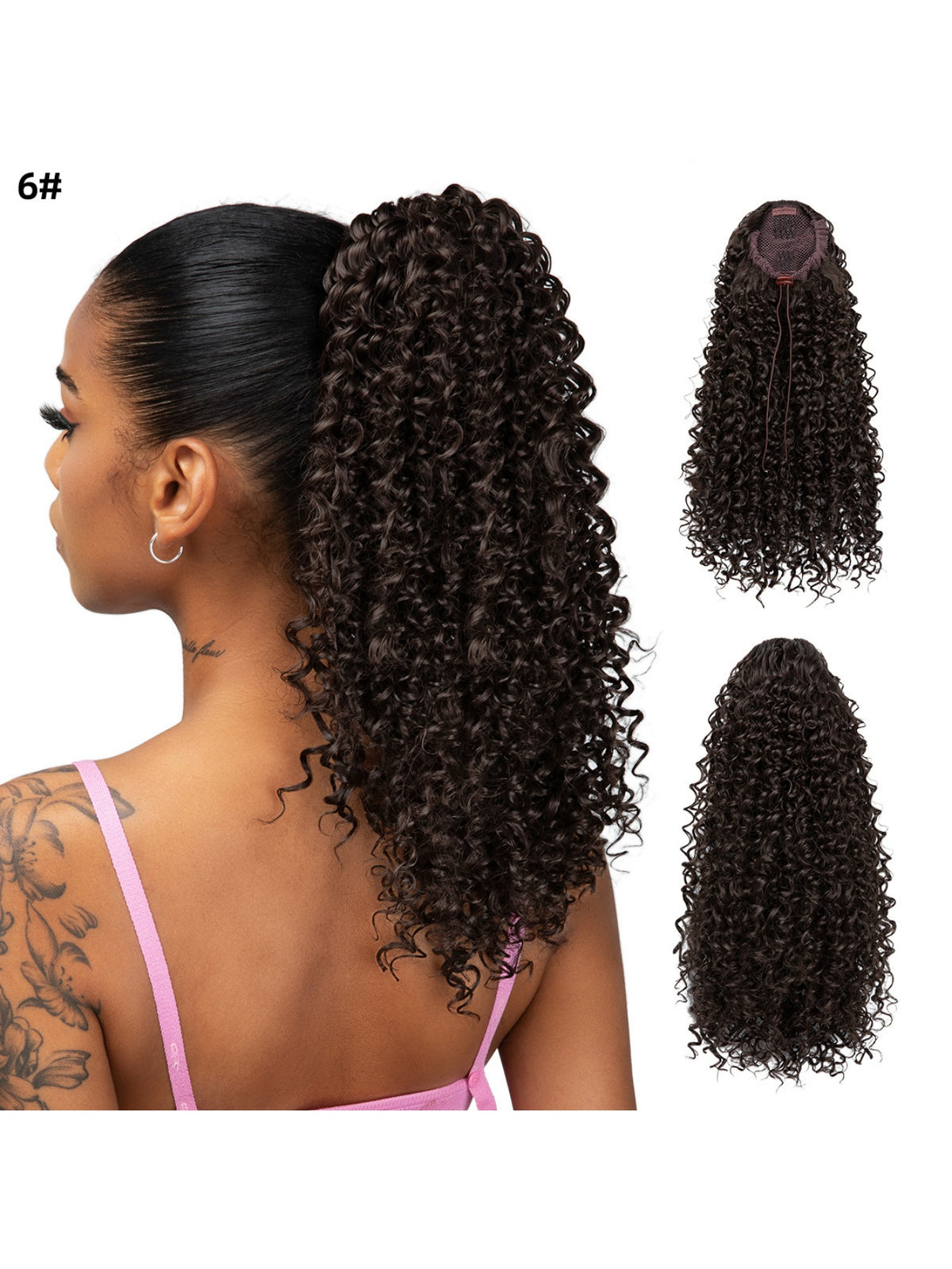 Small Curly Ponytail Synthetic Fiber Drawstring Braid High-temperature Silk Wig