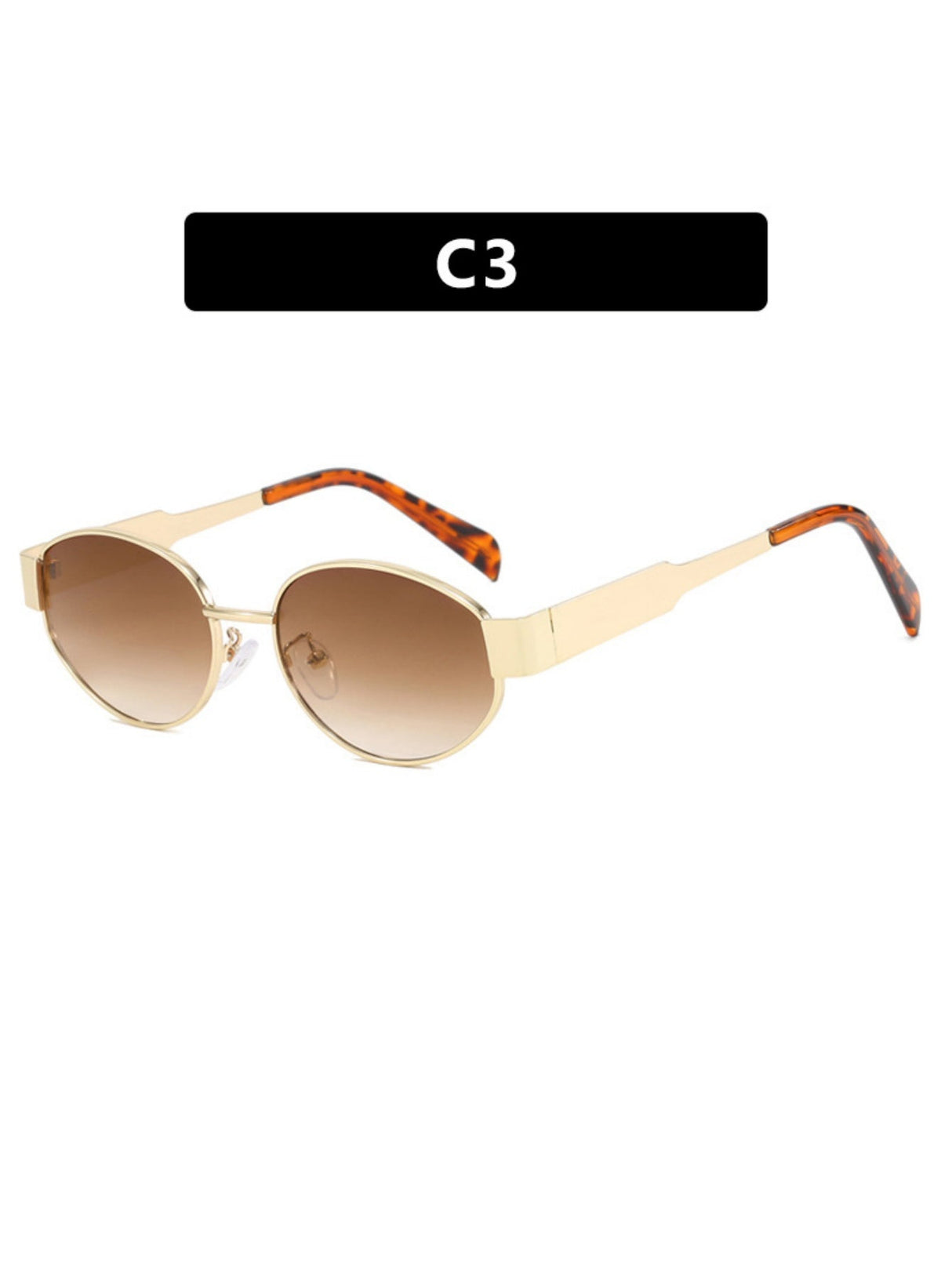 Retro-Sonnenbrille aus Metall, oval