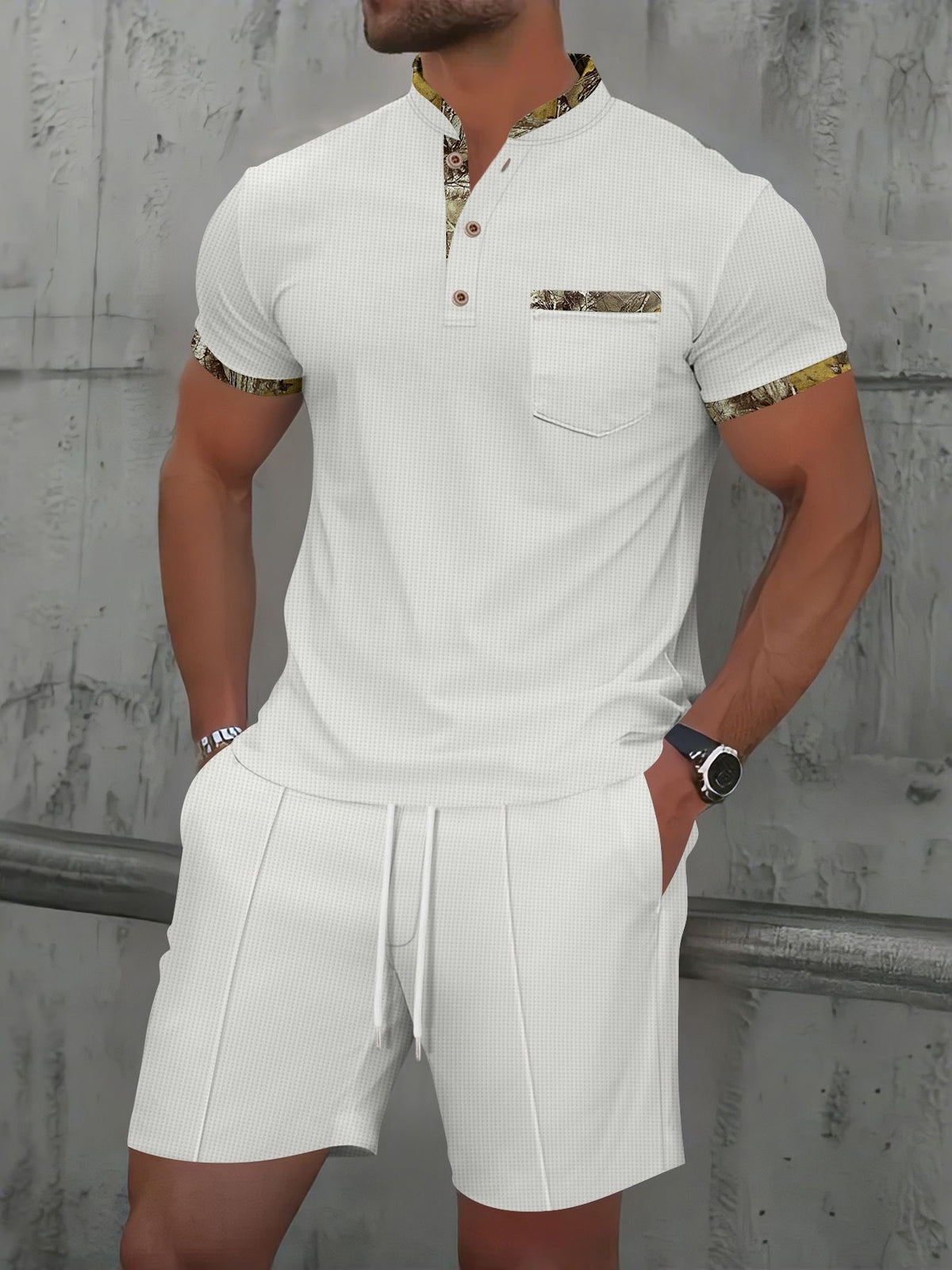 Solid Color Leisure 2-piece Sets Set