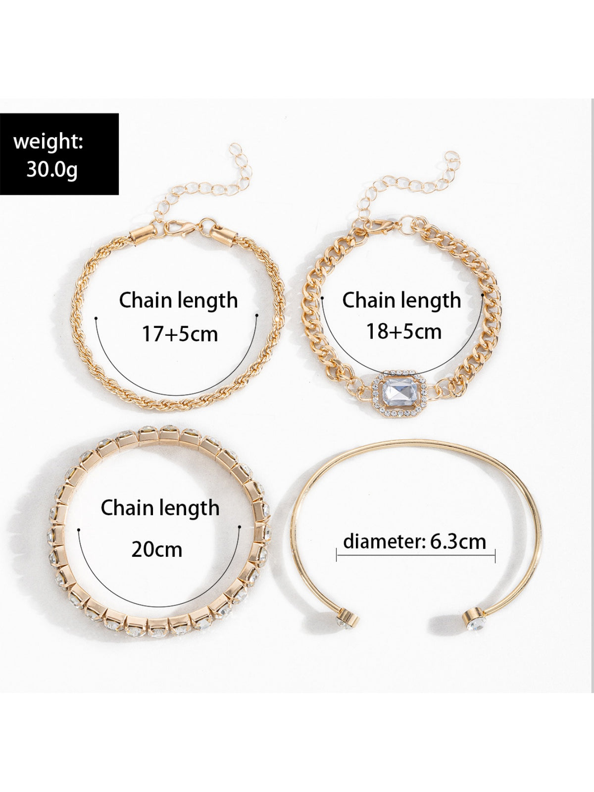 Diamond-encrusted Bracelet Set
