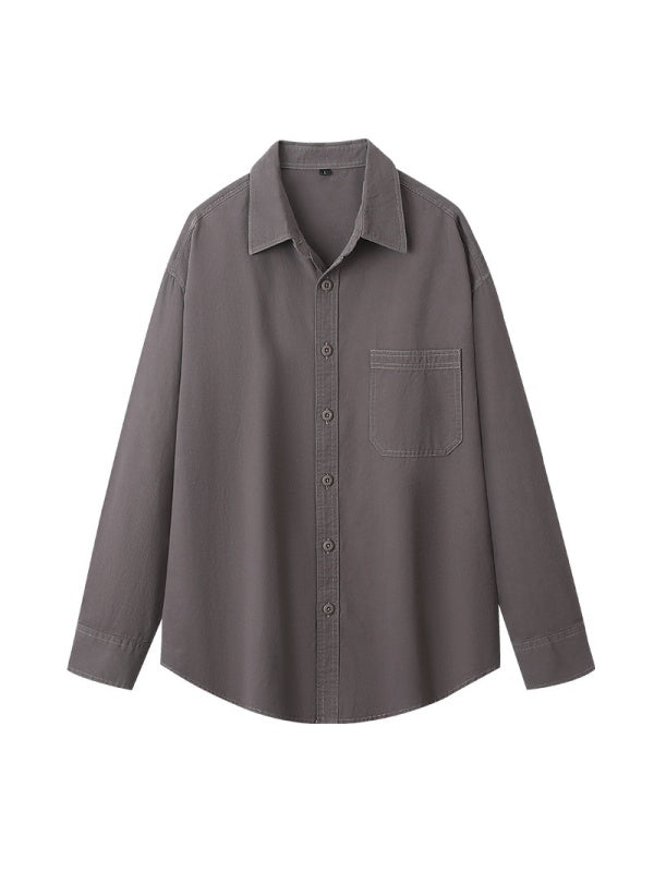 Retro Simplicity Loose-fit Shirts
