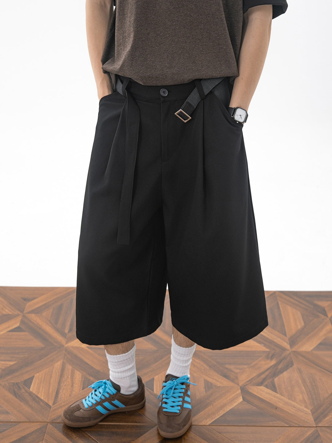 Cleanfit Patchwork 7 Points Dress Pants Shorts