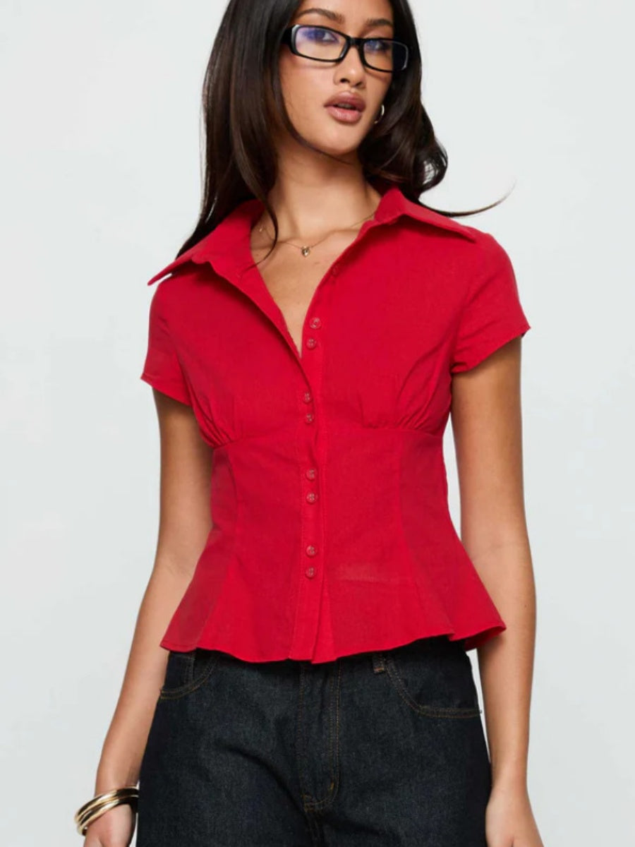 Plaid Button-Up Shirt