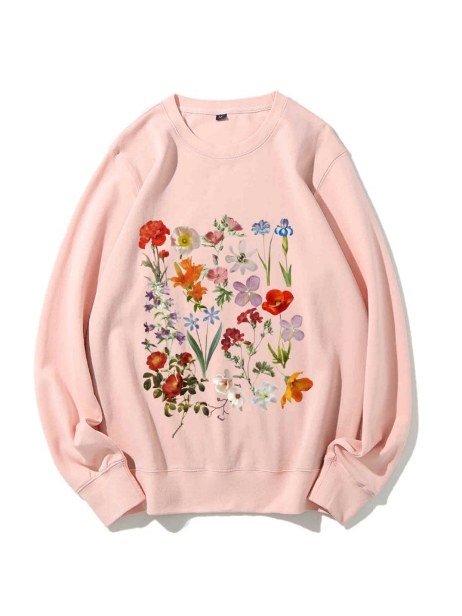 Flower Head Printed Sweatshirt