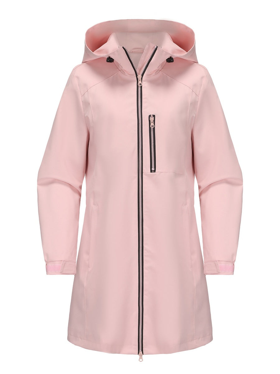 Outdoor Sports Water Proof Hooded Long Sleeve Loose Leisure Windproof Zipper Jackets