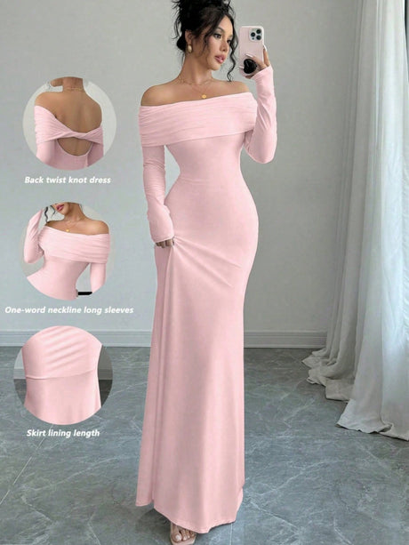 Liber Summer Women's Pleated Solid Color Maxi Dresses