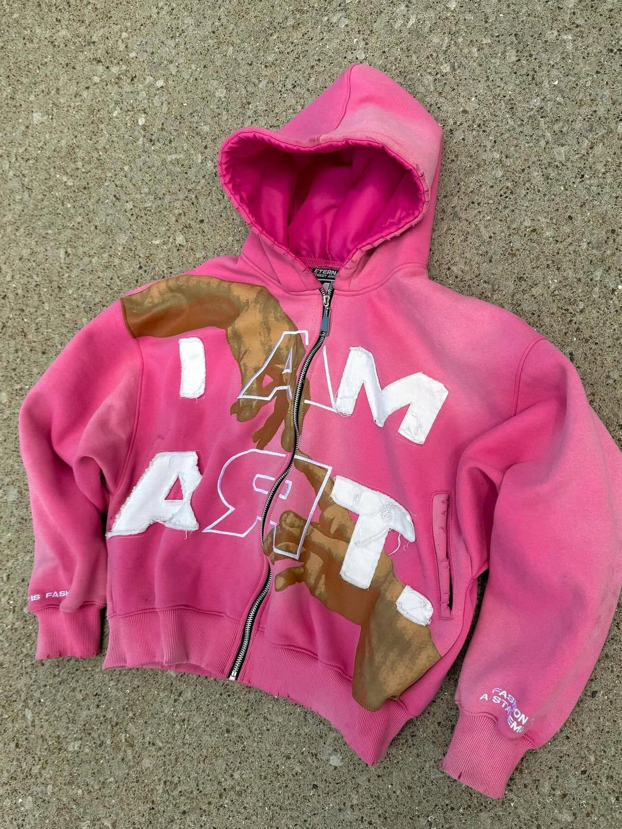 Colorblock Letter Patch Hoodie Jacket