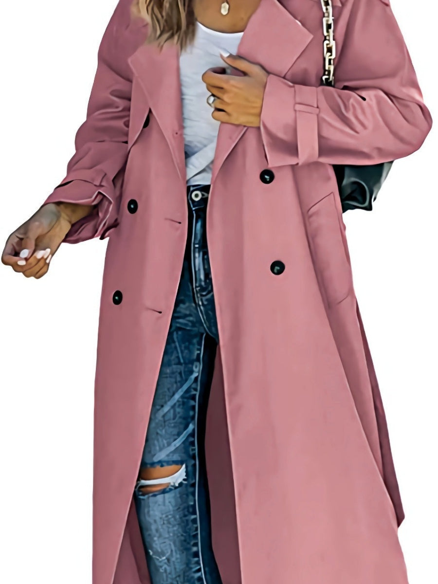 Liber Winter Women's Epaulettes Buttons Trench Coats