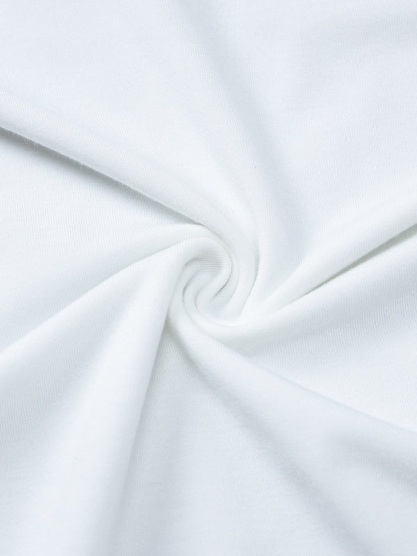 White Loose Leisure Slimming Off-shoulder Hood T-shirts