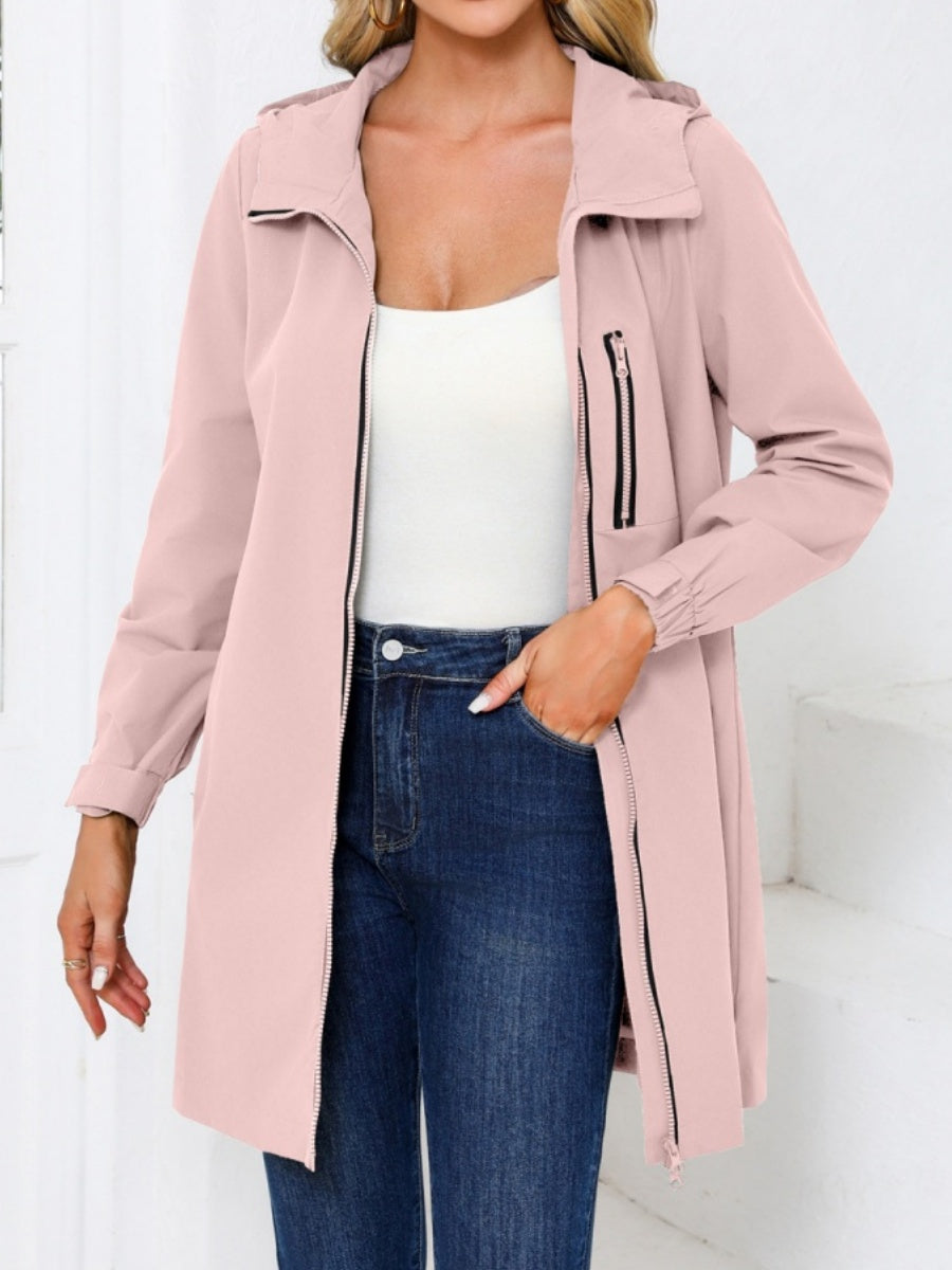 Outdoor Sports Water Proof Hooded Long Sleeve Loose Leisure Windproof Zipper Jackets