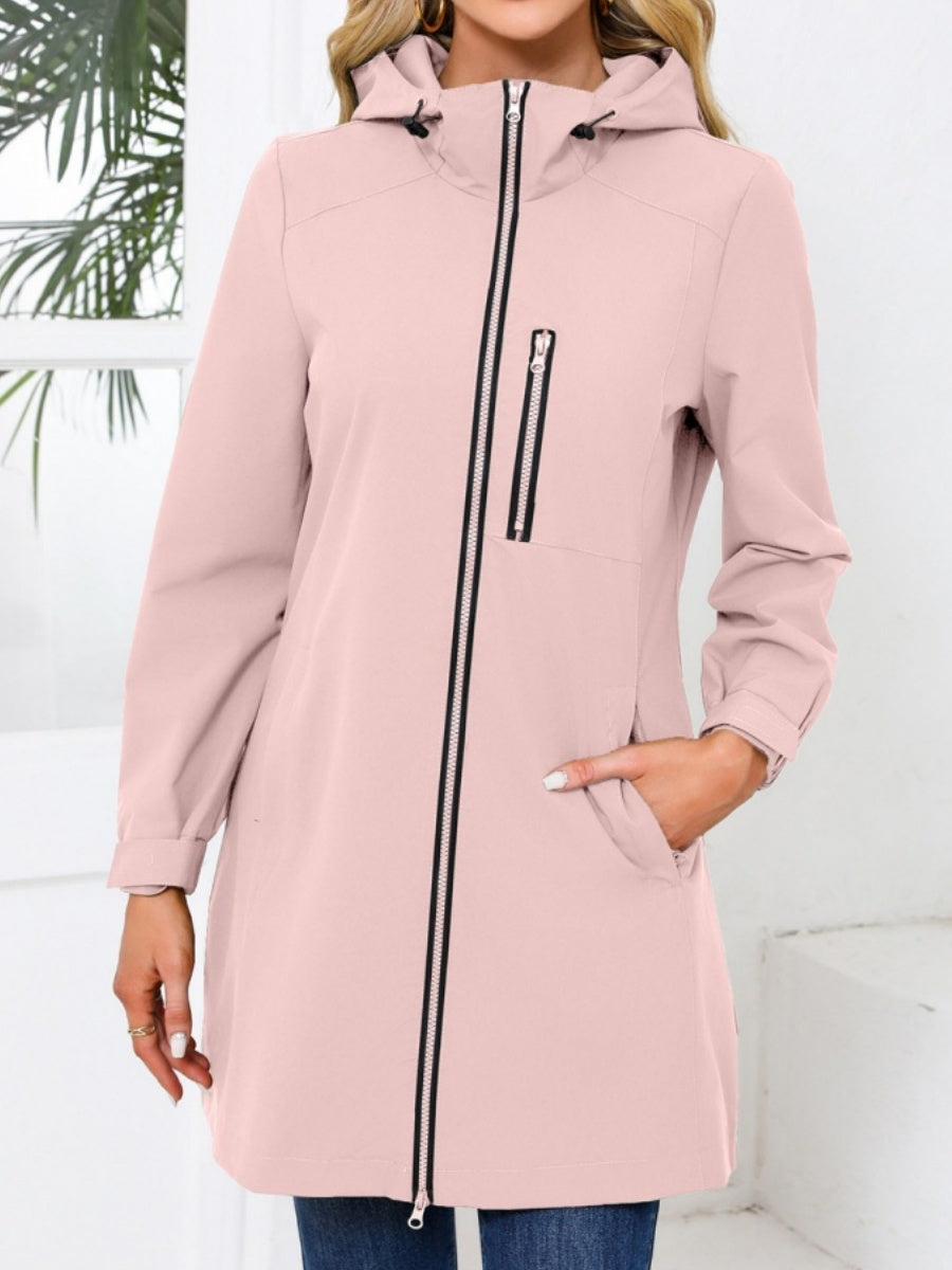 Outdoor Sports Water Proof Hooded Long Sleeve Loose Leisure Windproof Zipper Jackets