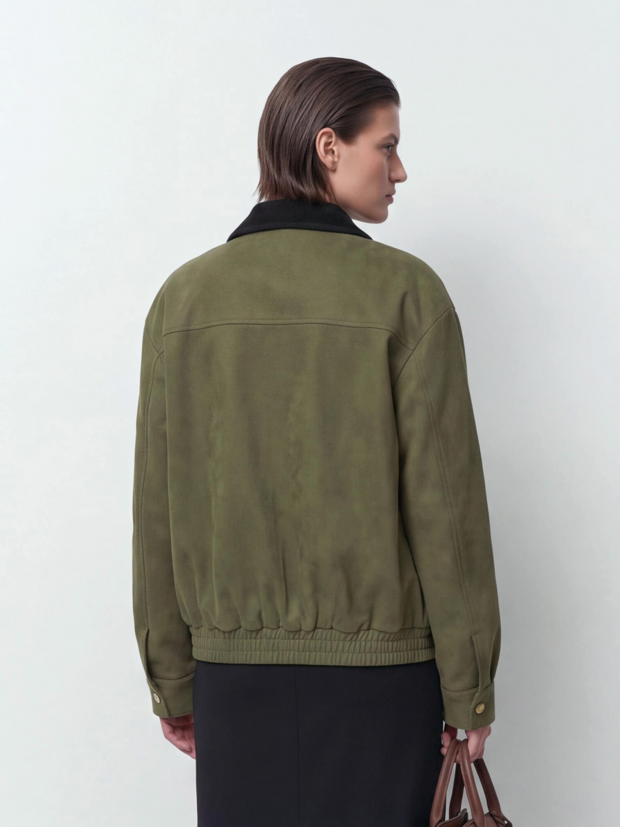 Zipper Pocket Solid Color Jackets