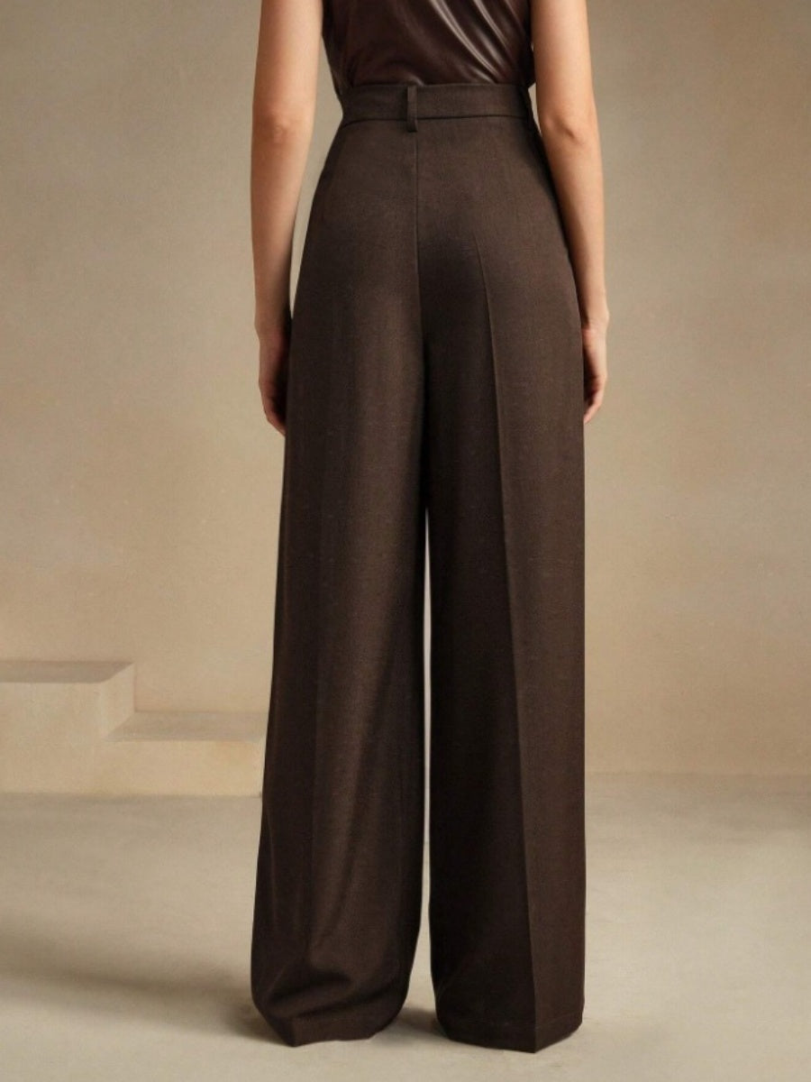 Slimming And Casual Drape Loose High Waist Straight Wide Leg Pants