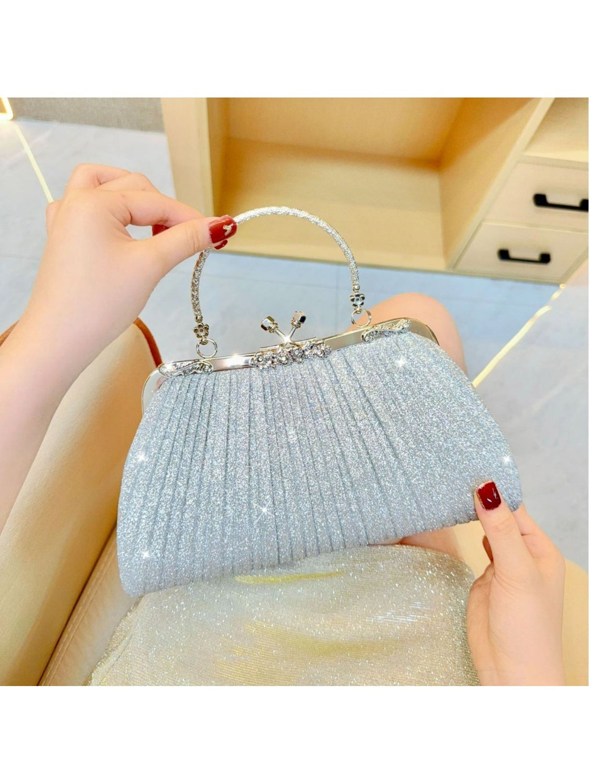 Liber Four Seasons ACC Sequin Diamond Box Bag