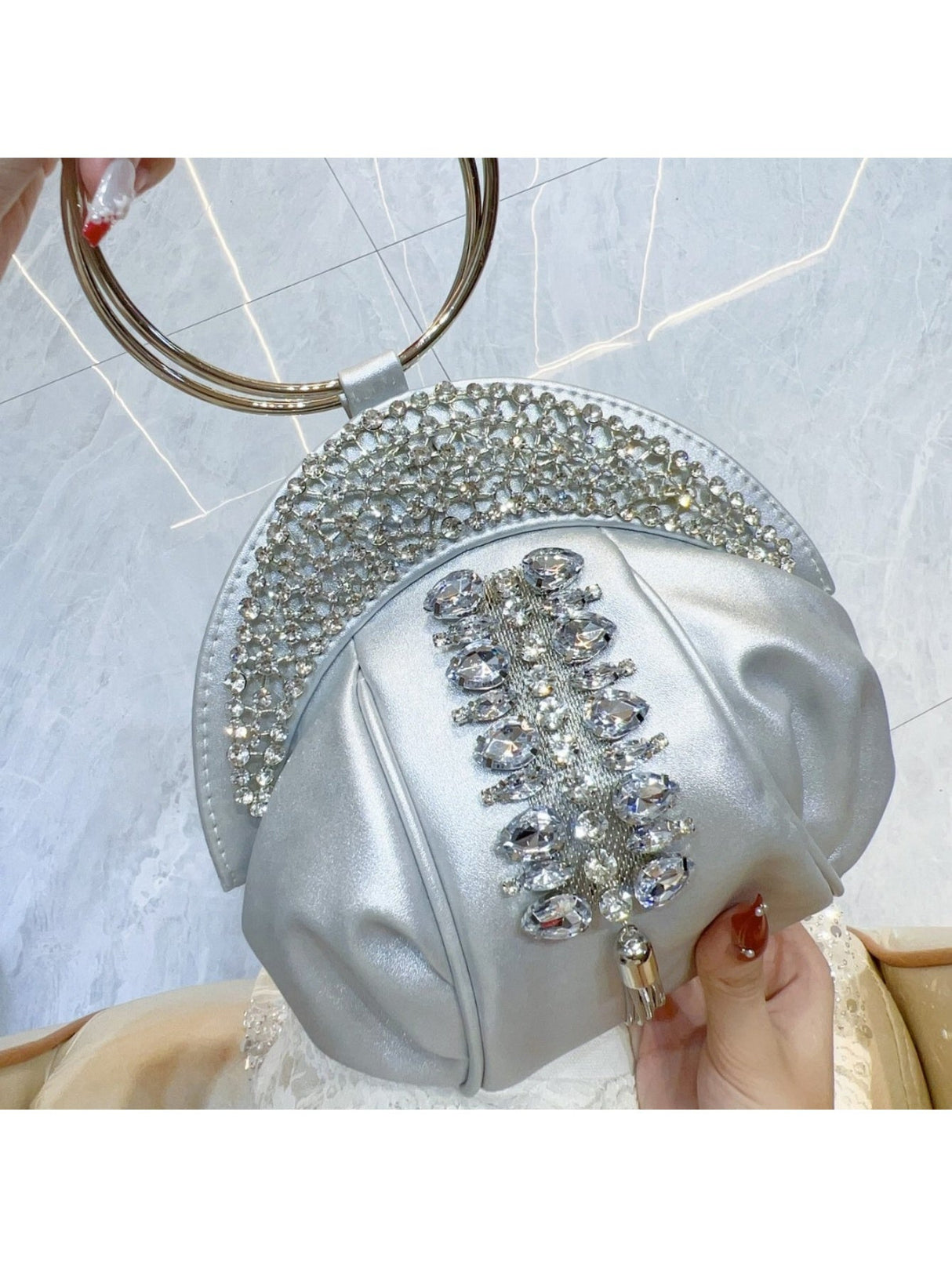 Liber Four Seasons ACC Pleated Diamond Cloud Bag