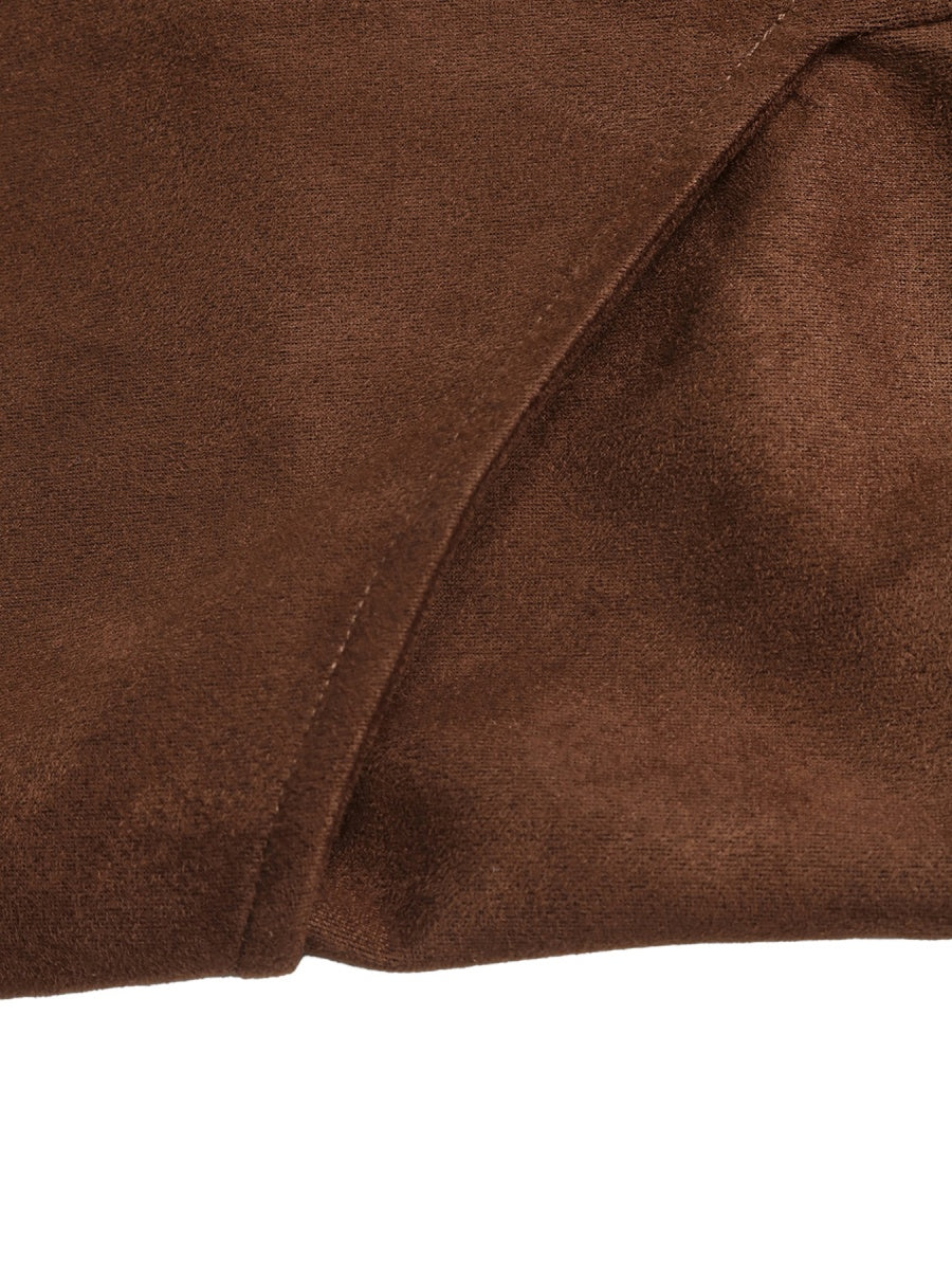 Retro-style Long Wool Coat With Suit Collar Coats