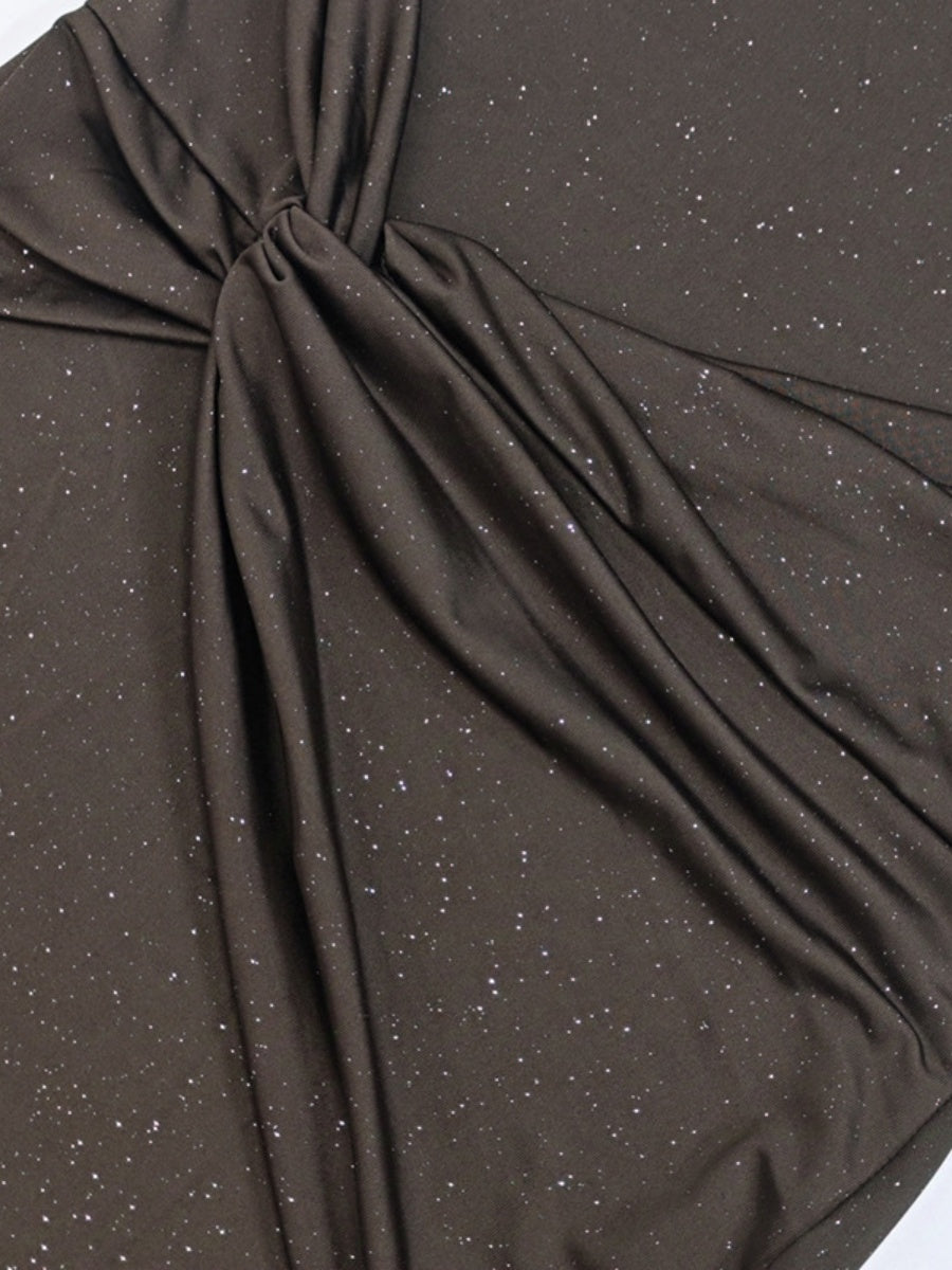 Liber Autumn Women's Pleated One shoulder Maxi Dresses