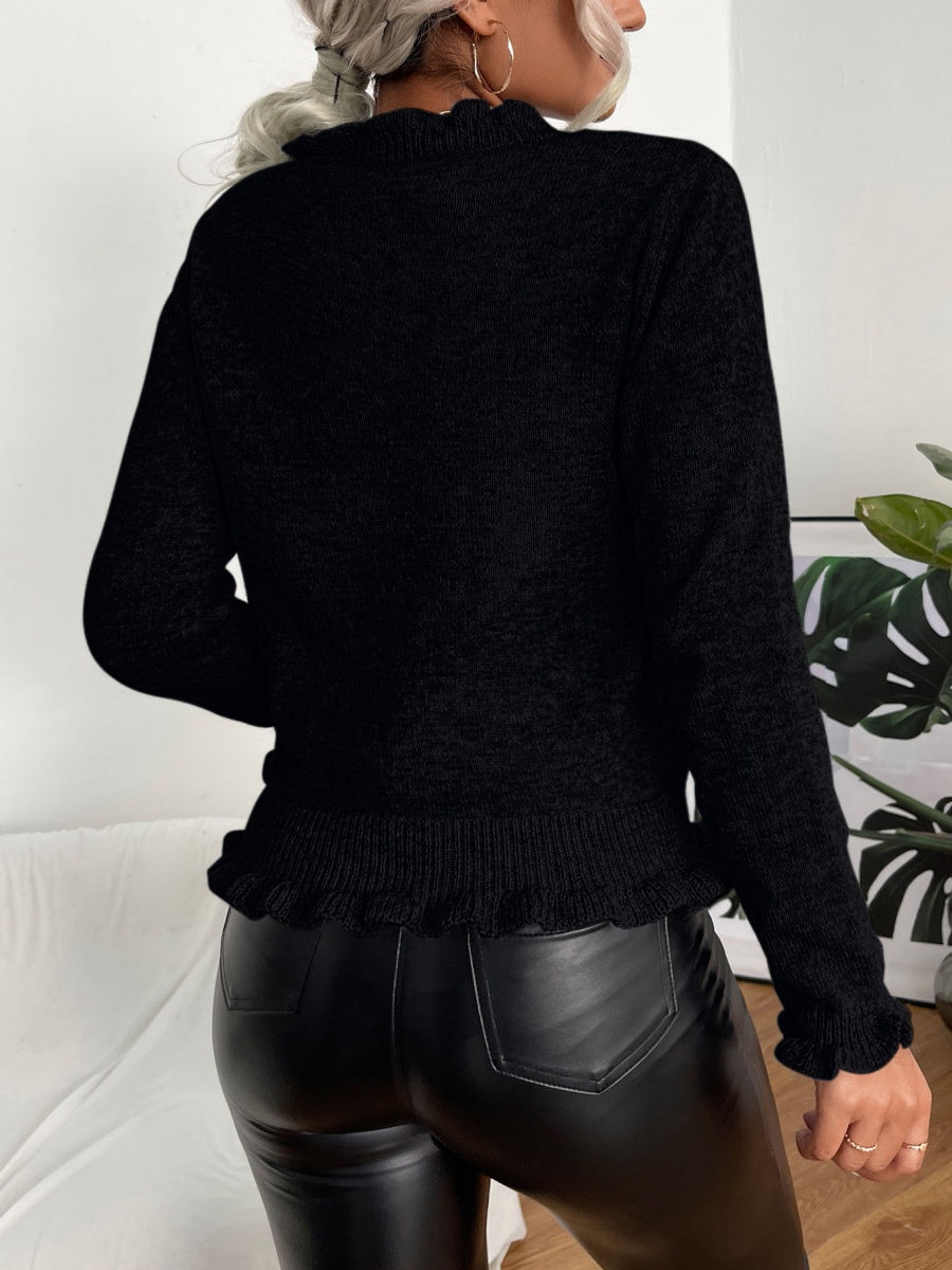 Wood ear Solid Color Cardigans