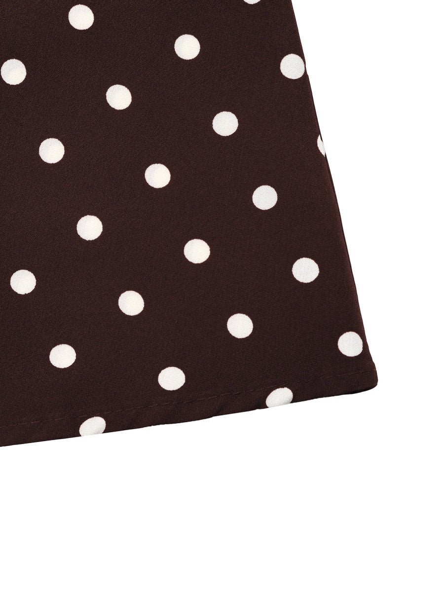 Mermaid Maxi Dress, New Autumn Style, Elegant And Suitable For Commuting, Fitted Waist, Flared Sleeves, Polka Dot. Maxi Dresses