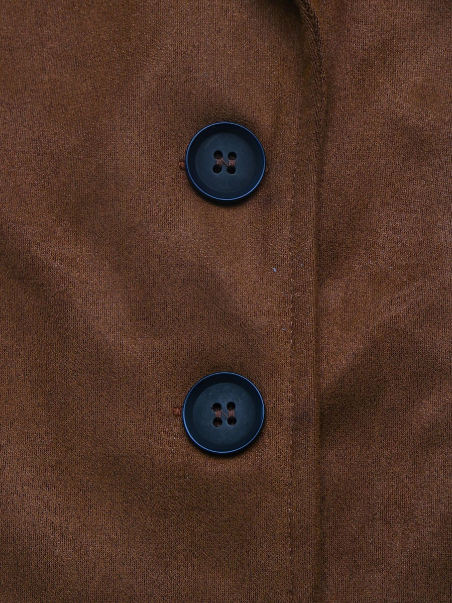 Retro-style Long Wool Coat With Suit Collar Coats