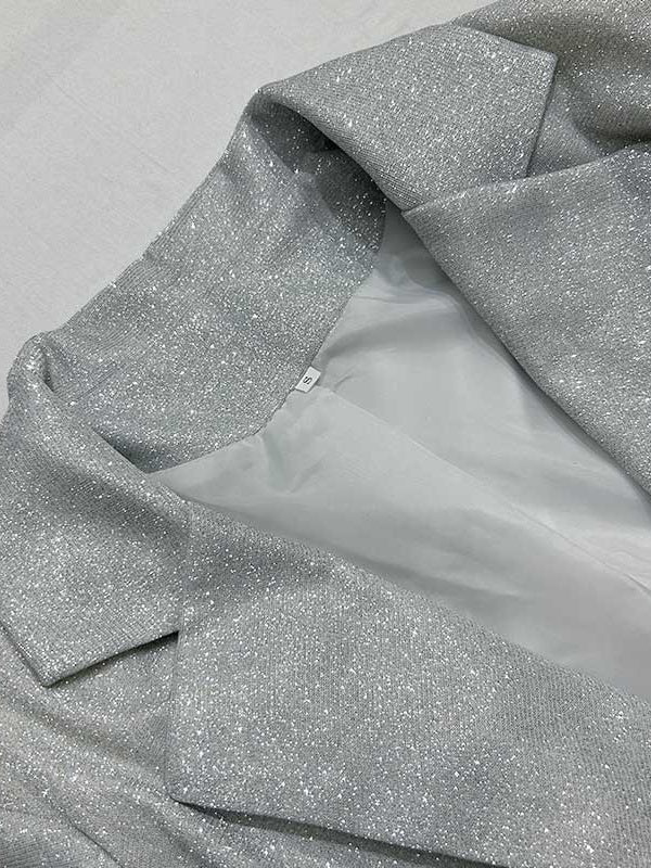 Silver Sequined Suit Jacket
