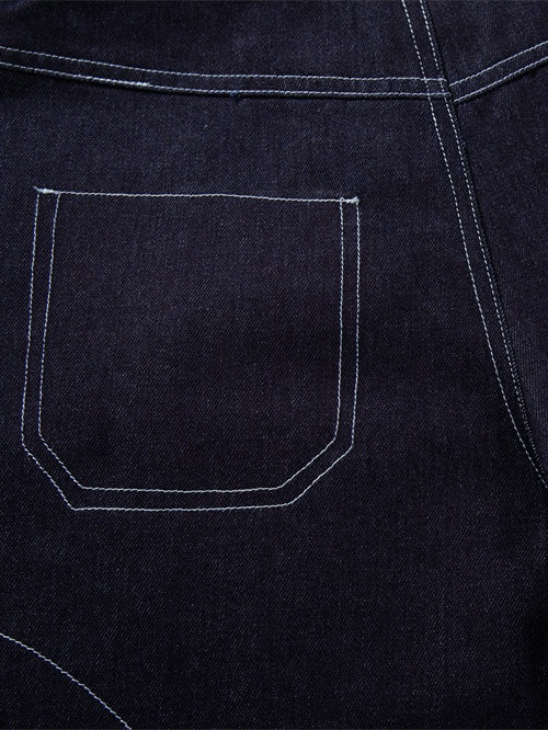 Five-pointed Star Loose-fit Straight-fit Multiple Pockets Five Points Denim Shorts