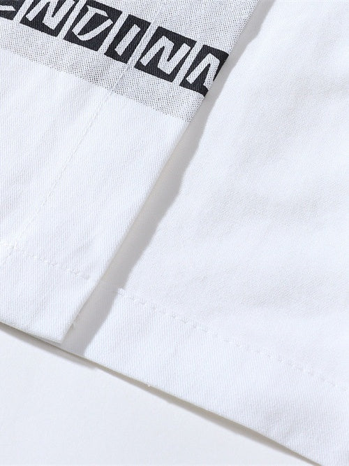 Shadow Print Personality Loose Lapel Long-sleeved Shirt