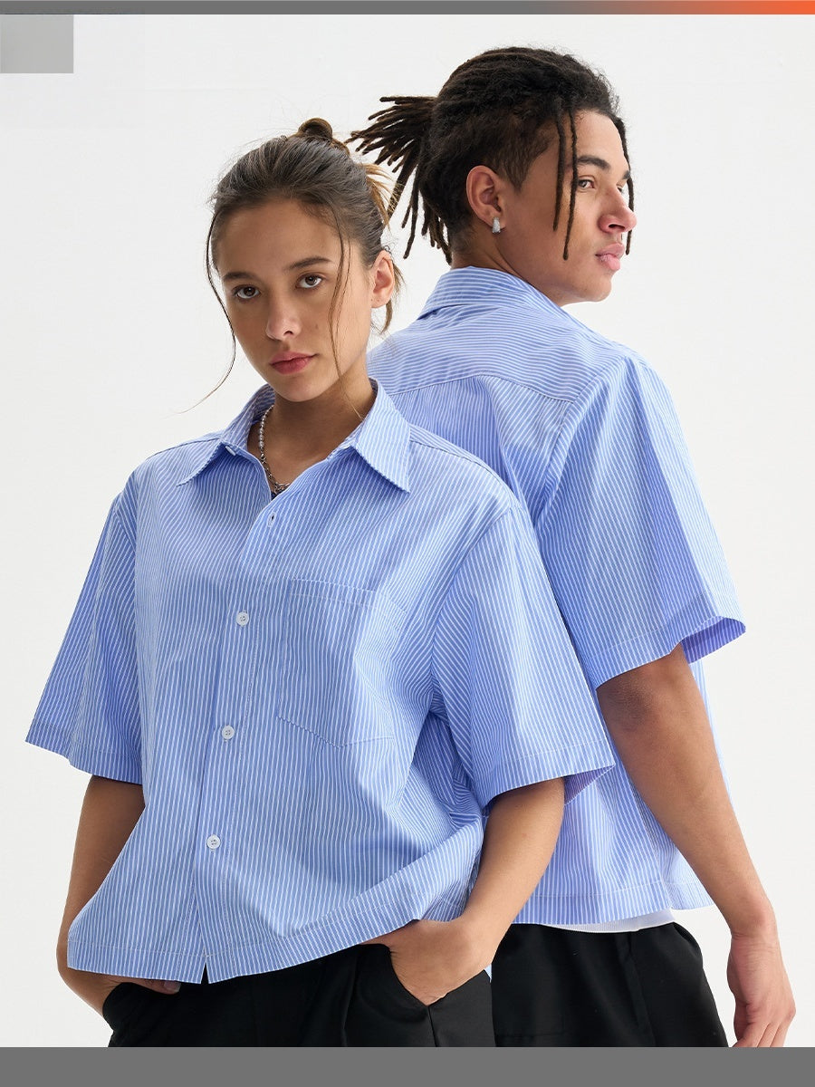 Liber Summer Men's Front pockets Stripes Shirts