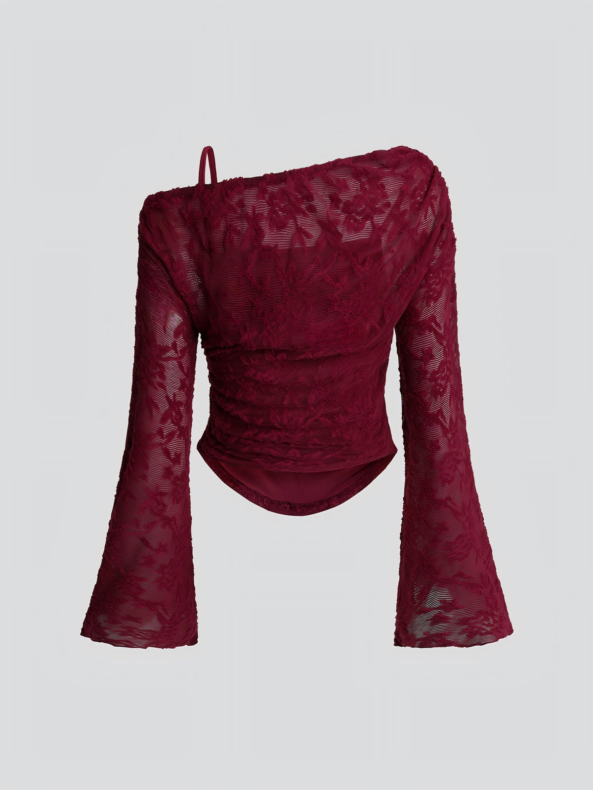 Lace-trimmed Long-sleeved T-shirt