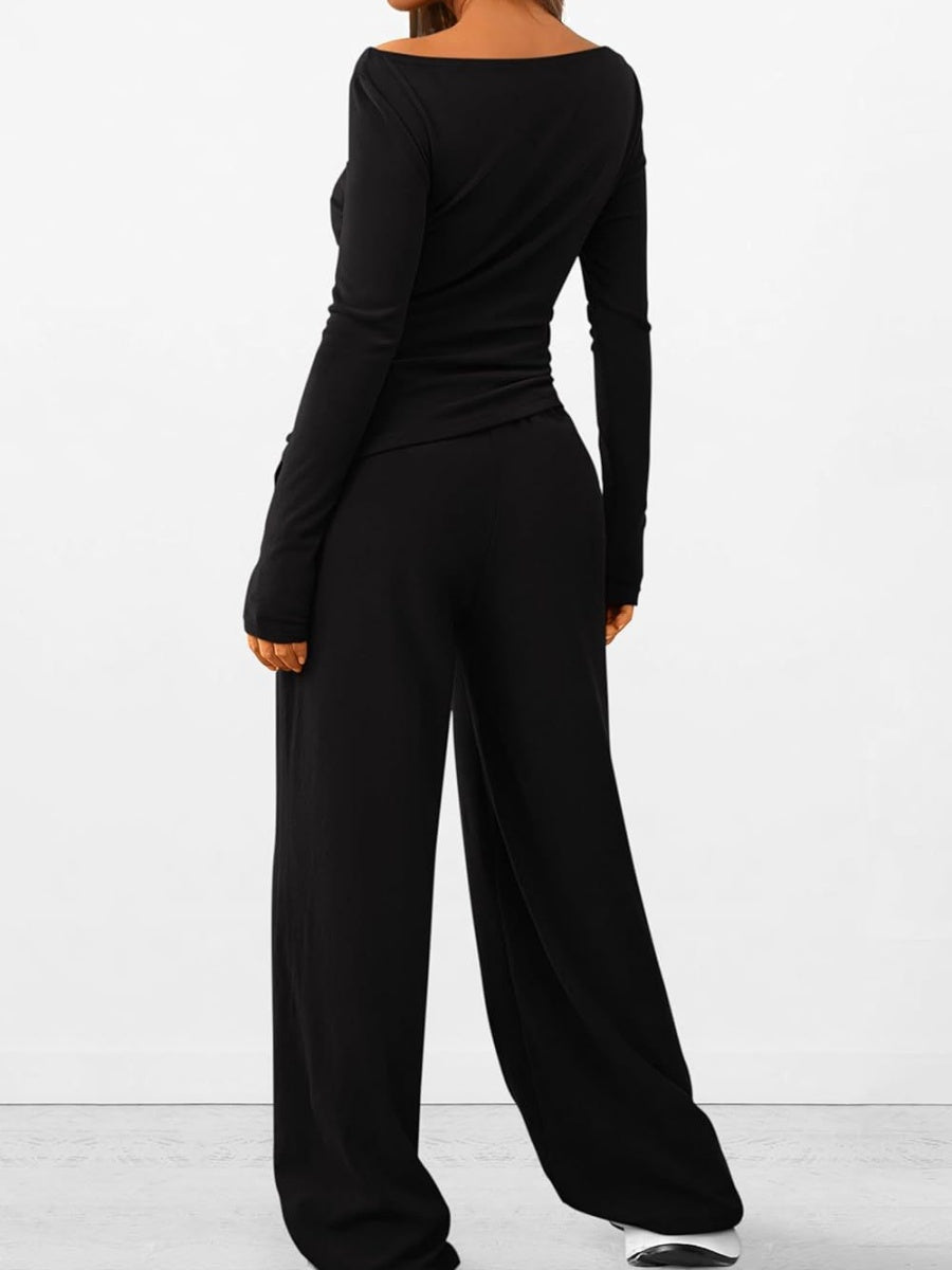 T-shirts Trousers With Laces Tight Two-piece Suit