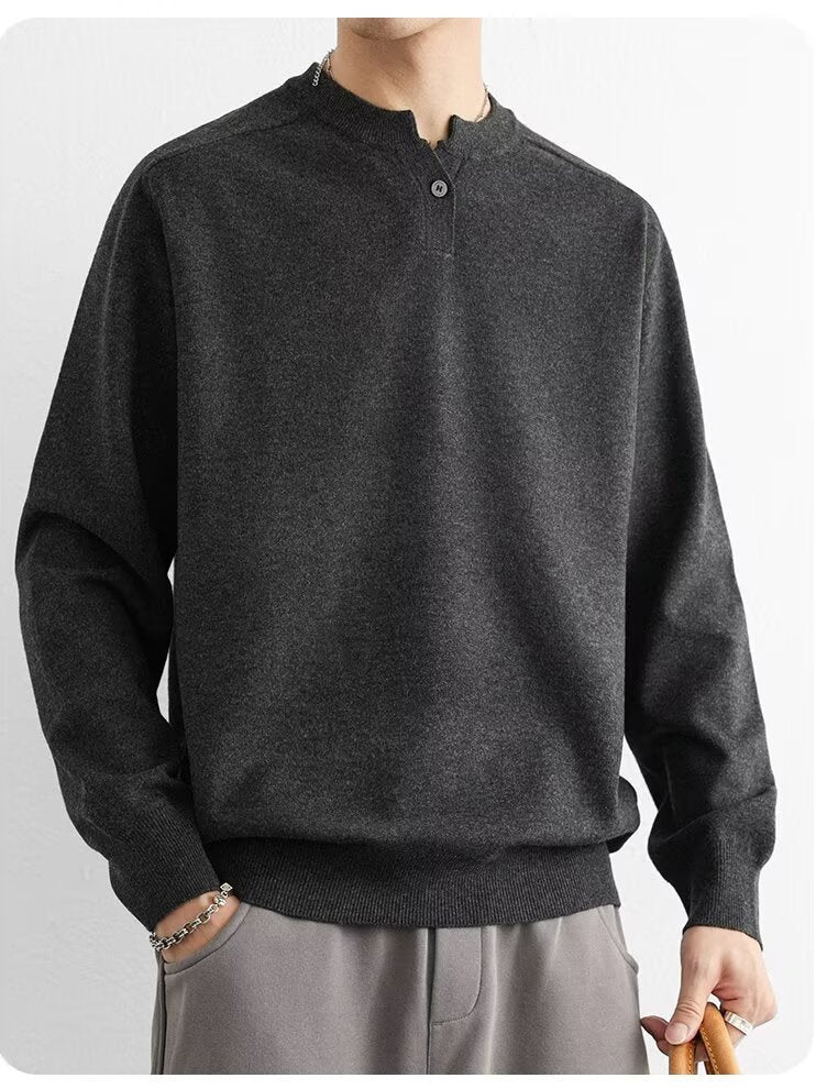 Henley-Neck Sweater