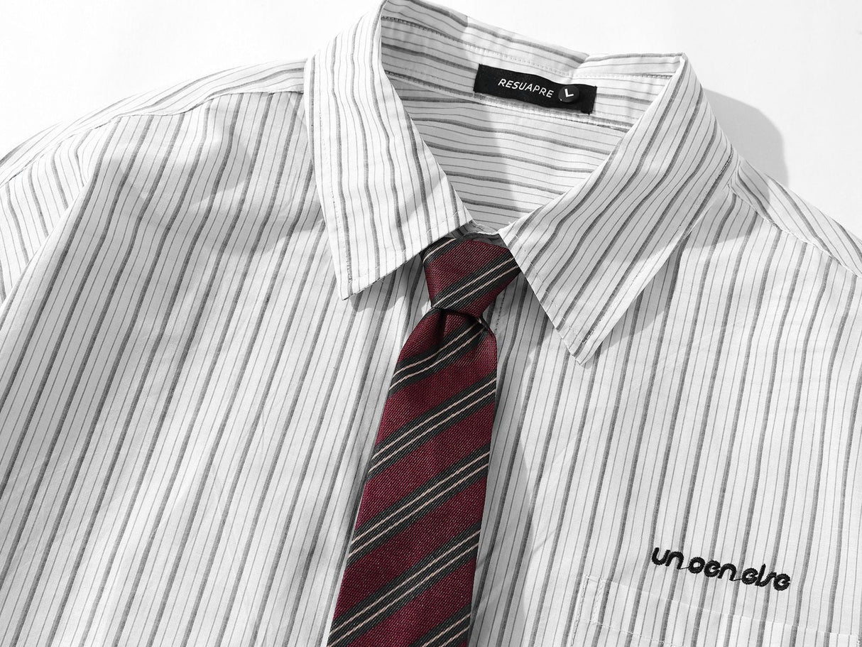 Liber Autumn Neutral wear Tie Stripes Shirts