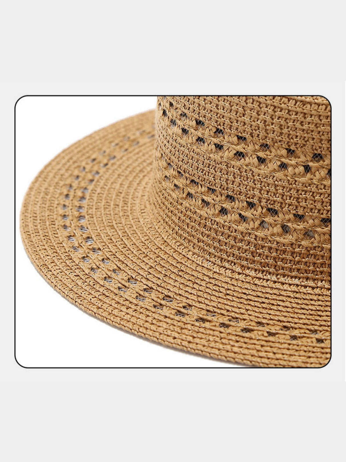 Flat-topped Woven Straw Hat