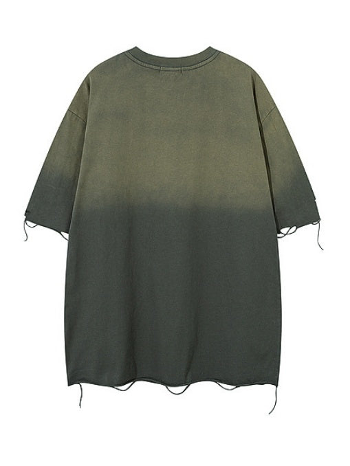Distressed Washed Oversize Hole T-shirts