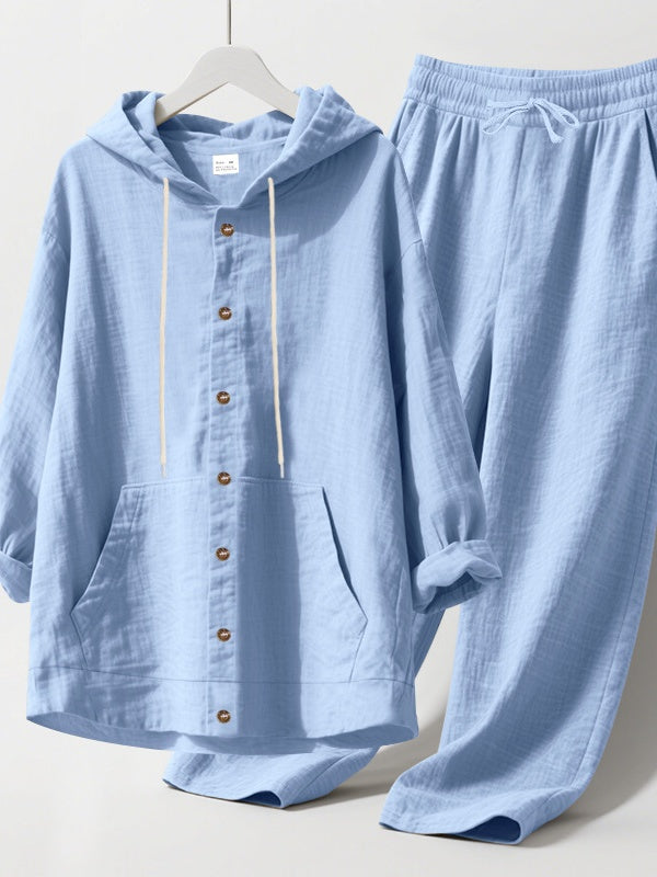 Leisure Flax Beach Hooded Set 2-piece Sets