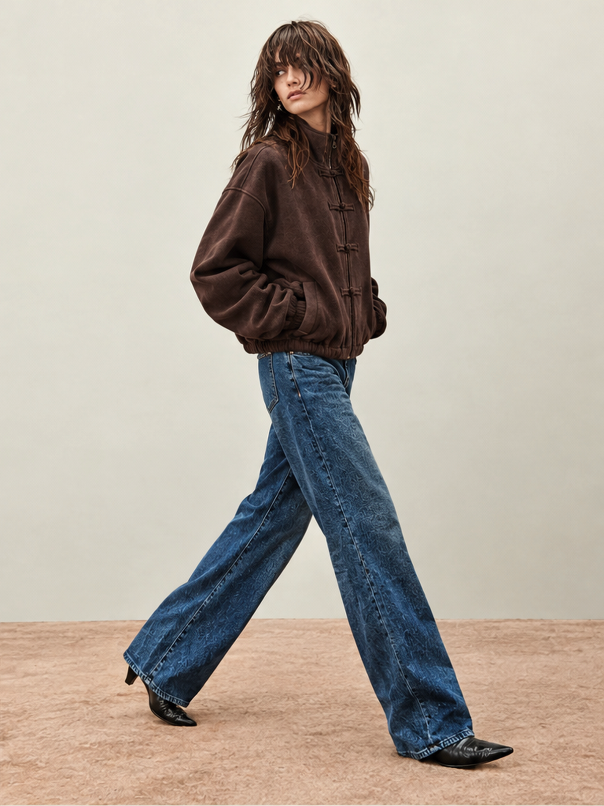 Loose-fitting Zip-up Jacket