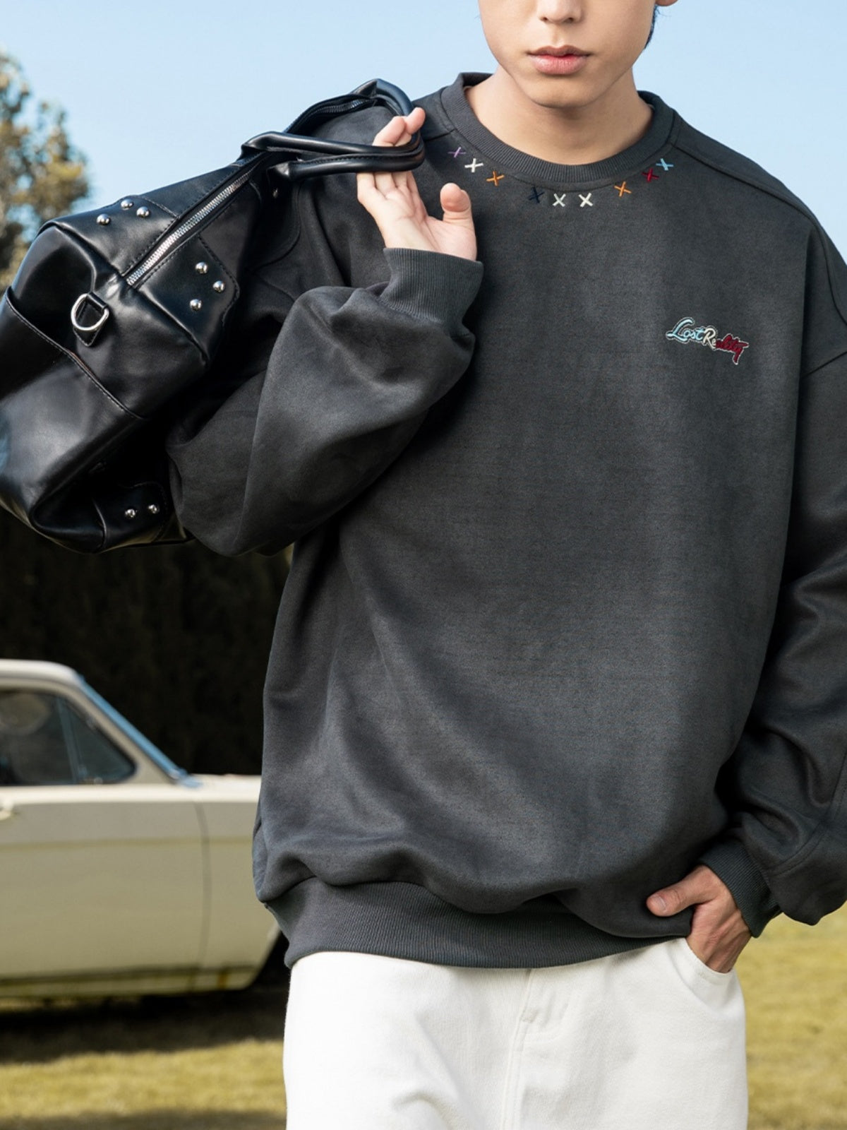 Liber Autumn Men's Embroidered Pattern Letter Sweatshirts&Hoodies