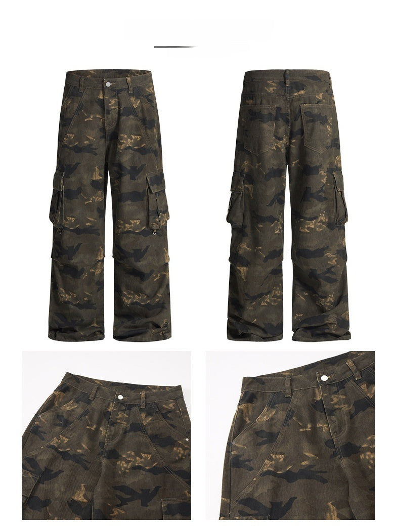 Liber Autumn Neutral Camouflage Cargo Trousers