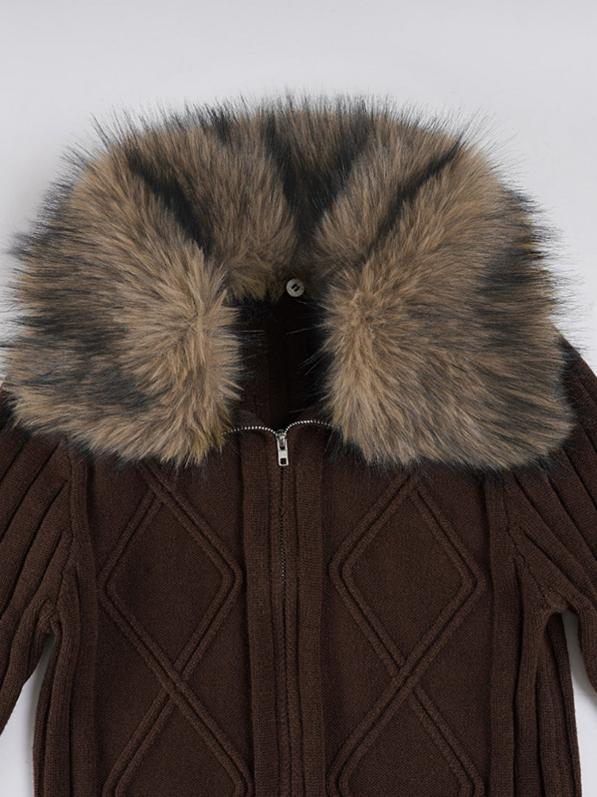 Warm Lapel Plush Patchwork Hoodies Zipper Jackets