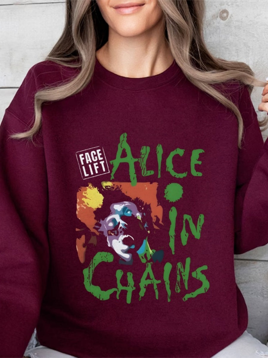 Rock And Roll Printed Sweatshirt