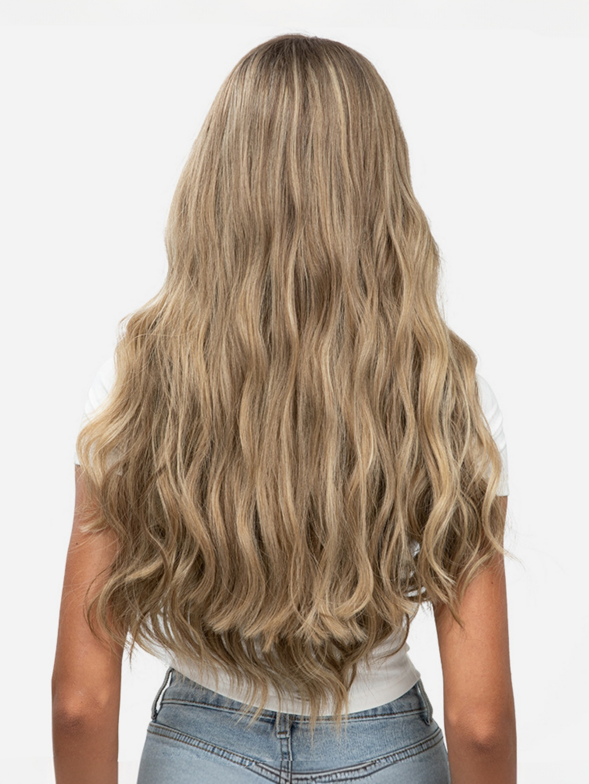 One-piece Hairpiece, Long Wavy Curls, Seamless Synthetic Fiber Wig