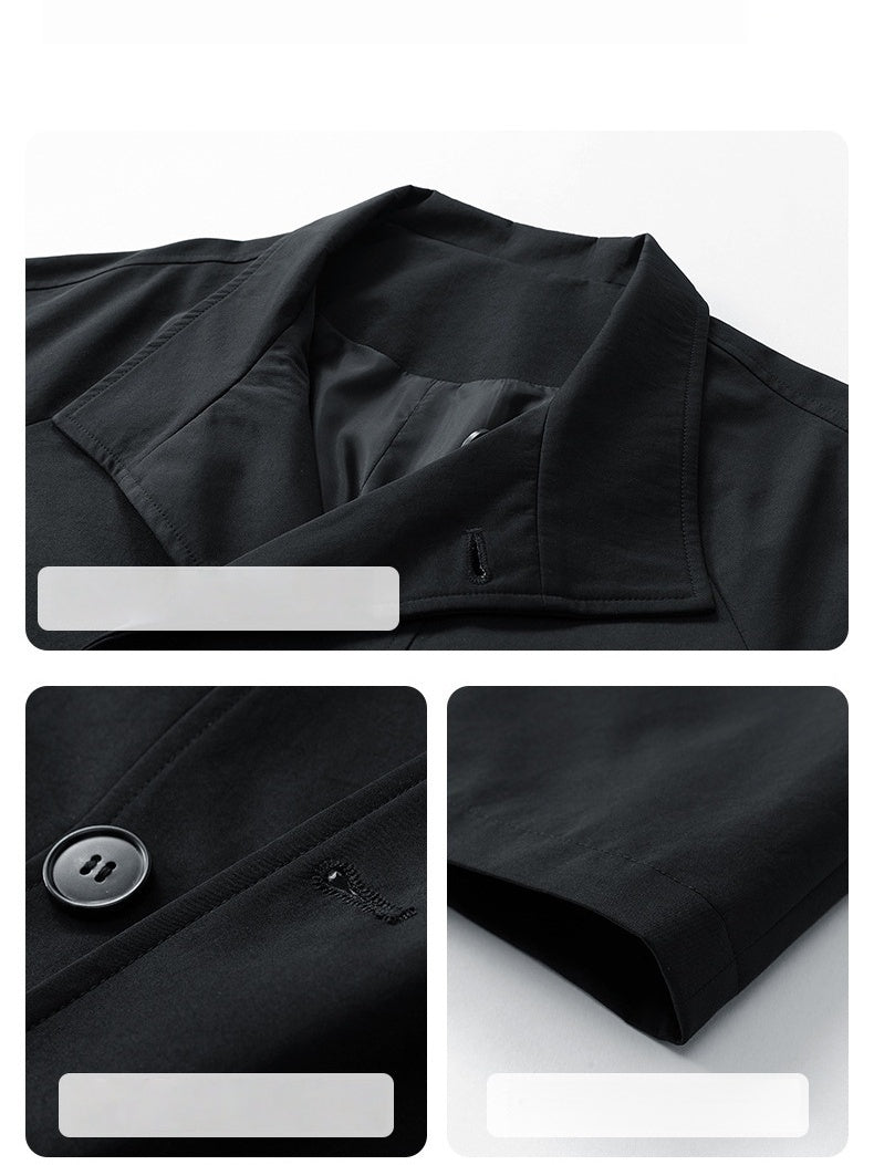 Longline Patchwork Double-Breasted Trench Coats