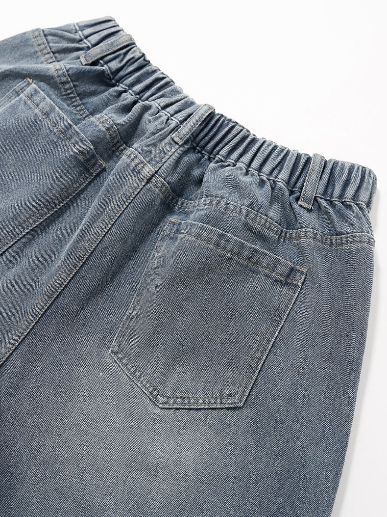 Removable Square Scarf Washing Old Casual Jeans