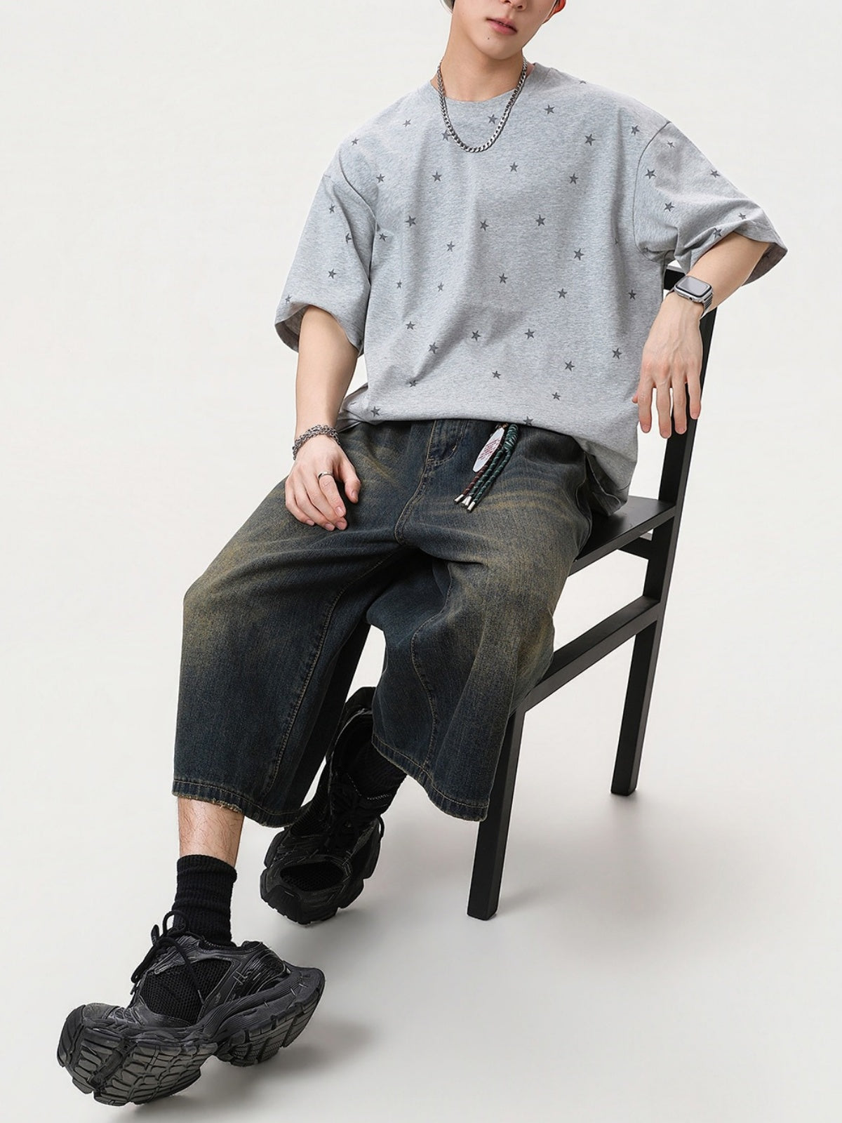 Star Printed Loose-fit T-shirts