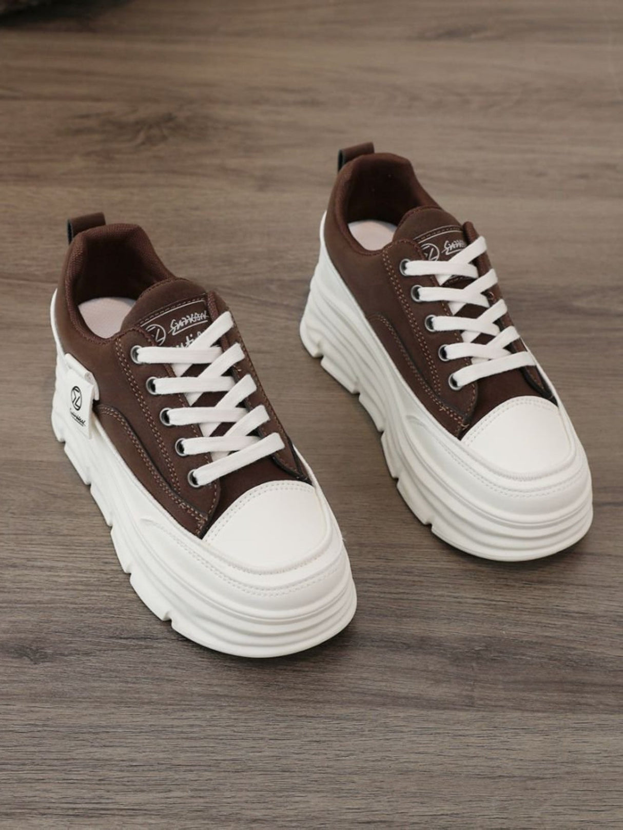 Colorblock Thick-Sole Women's Casual Sneakers