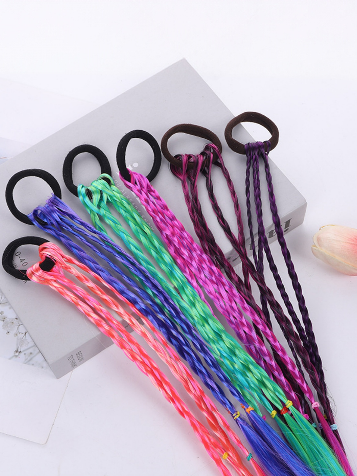 10-piece Set Of Colorful Braided Ponytail Wigs