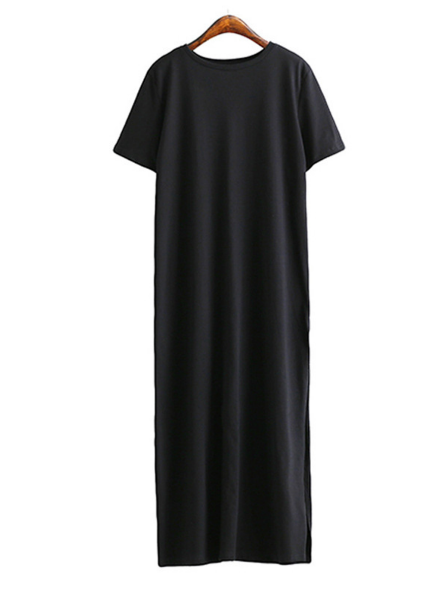 Solid Slit Casual Maxi Dresses