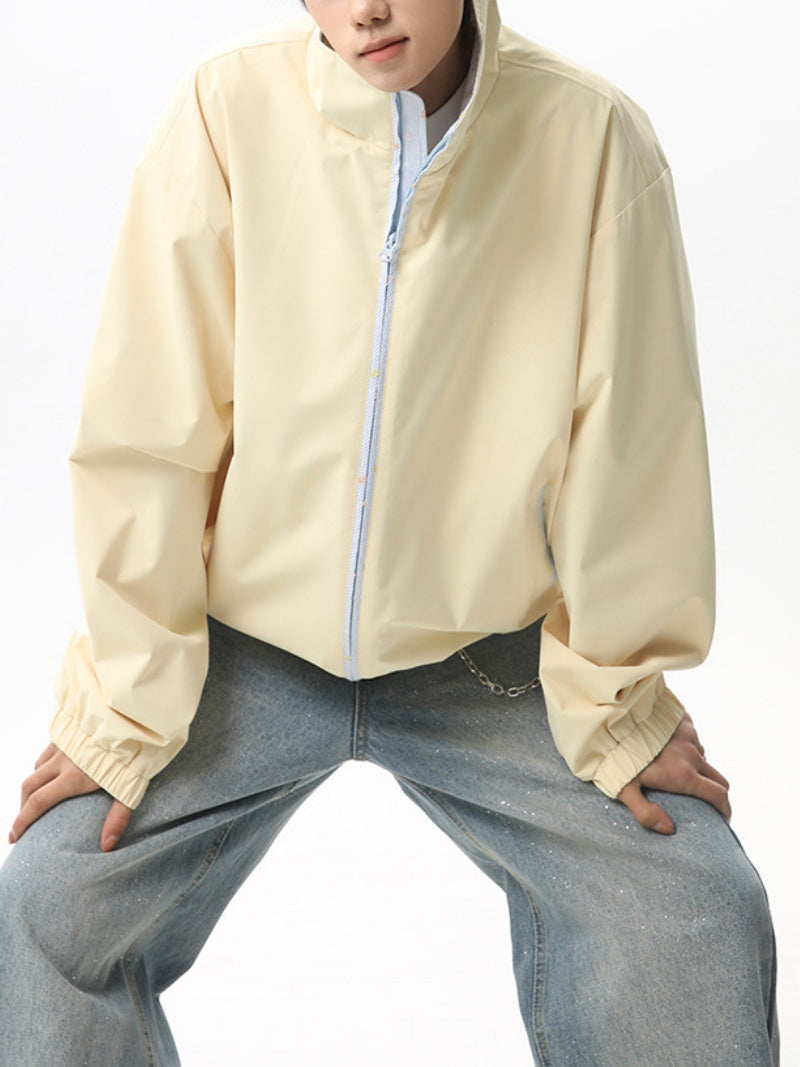 Work Clothes Loose-fit Color-blocked Jackets