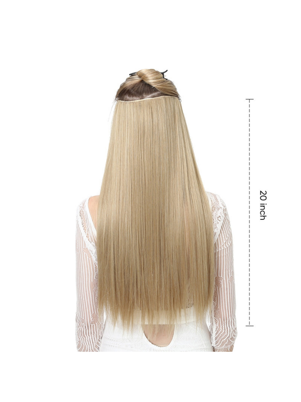 Seamless, Invisible, One-piece Long Straight Wig With Fluffy Hair