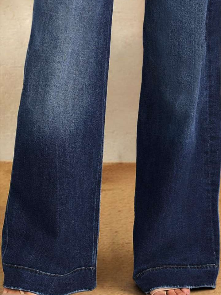 Drawstring Wide-Leg Jeans